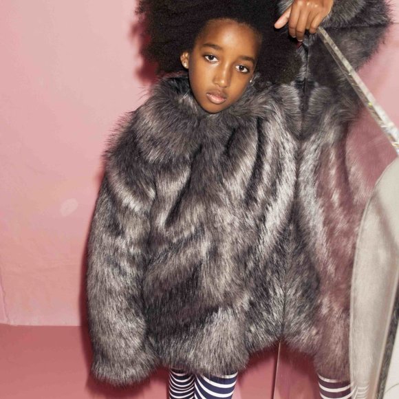 Faux Fur Jacket Toddler Size 4 - Picture 1 of 3